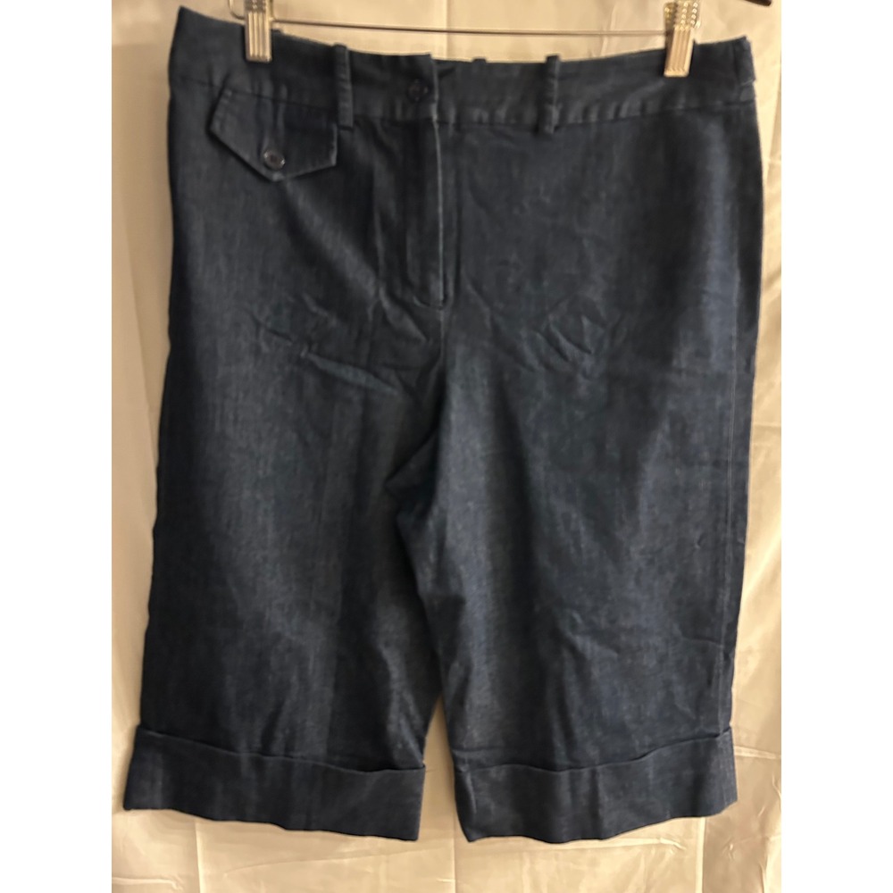 Sz 10 Larry Levine blue cuffed capri #1697*15